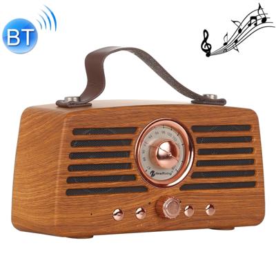 NewRixing NR-4013 Retro Manchurian Ash textuur Hand draadloze FM luidspreker met oproep functie ondersteuning TF kaart & U schijf
