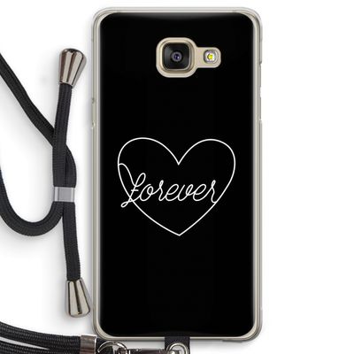 Forever heart black: Samsung Galaxy A5 (2016) Transparant Hoesje met koord