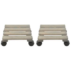 Plantentrolley - 2x - vierkant - 23 cm - multirollers - trolley voor planten - plantenroller