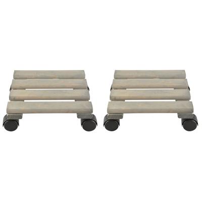 Plantentrolley - 2x - vierkant - 23 cm - multirollers - trolley voor planten - plantenroller