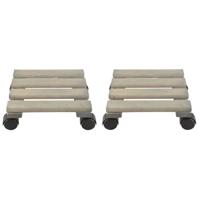 Plantentrolley - 2x - vierkant - 23 cm - multirollers - trolley voor planten - plantenroller