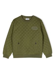 Moschino Kids sweat matelassé à patch logo - Vert