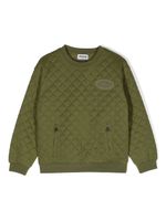 Moschino Kids sweat matelassé à patch logo - Vert