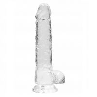 Real Rock – Crystal Clear Realistische Dildo met Ballen - thumbnail