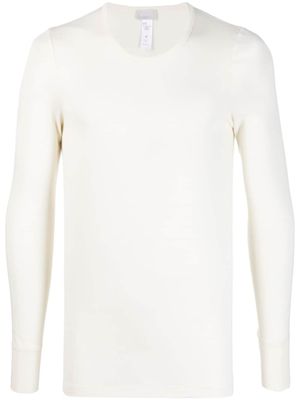 Hanro t-shirt en laine mélangée à manches longues - Blanc