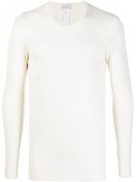 Hanro t-shirt en laine mélangée à manches longues - Blanc