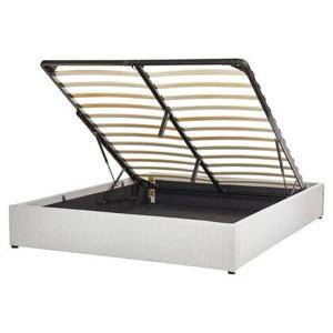 Beliani-DINAN-Tweepersoonsbed-Lichtgrijs-160 x 200 cm-Polyester
