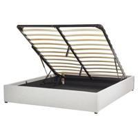 Beliani-DINAN-Tweepersoonsbed-Lichtgrijs-160 x 200 cm-Polyester