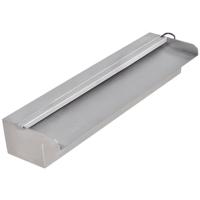 VidaXL Zwembadwaterval met led&apos;s rechthoekig 45 cm roestvrij staal