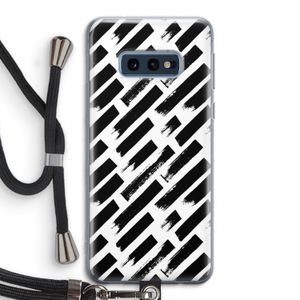 Zwarte vegen: Samsung Galaxy S10e Transparant Hoesje met koord