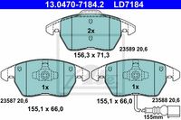 Remmenset, remschijf ATE, Remschijftype: Geventileerd: , Inbouwplaats: Vooras, u.a. für VW, Seat, Skoda, Audi