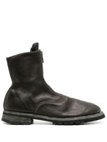 Guidi bottines zippées en cuir - Vert