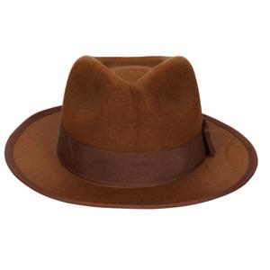 Atosa Carnaval verkleed hoed voor een Maffia/gangster - bruin - polyester - heren/dames   -