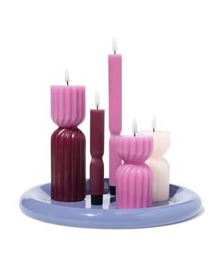 051 Kaarsonderzetter ⌀32cm Metaal Blauw (blauw)