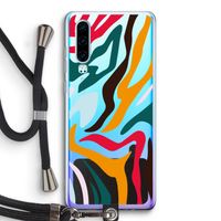 Colored Zebra: Huawei P30 Transparant Hoesje met koord