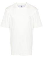 Brunello Cucinelli t-shirt en coton à logo brodé - Blanc