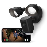 RING - Bewakingscamera voor buiten - Floodlight Cam Wired Plus - schijnwerpers + sirene - Zwart