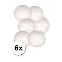 Luxe witte bol lampionnen - 6x - dia 25 cm - Bruiloft, verjaardag, party feestartikelen