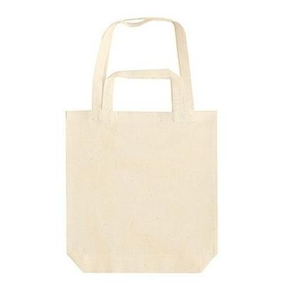 25x canvas tas met dubbel hengsel - beige - 38 x 42 cm- katoen - boodschappen draagtas/shopper