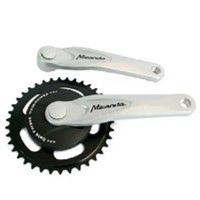 Miranda crankstel alfa 1 38t, cranklengte 170mm.zilver, aluminium, spieloos. met disk
