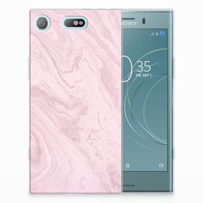 Sony Xperia XZ1 Compact | TPU | Siliconen hoesje | Marble Pink - Origineel Cadeau Vriendin