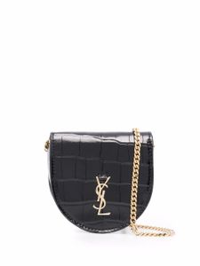 Saint Laurent mini sac à plaque logo - Noir