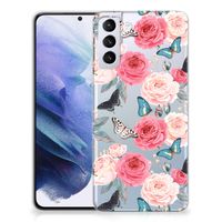 Samsung Galaxy S21 Plus TPU Case Butterfly Roses - thumbnail