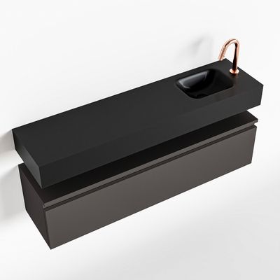 Toiletmeubel Mondiaz Andor | 120 cm | Meubelkleur Dark grey | Lex vrijhangend wastafel Urban Rechts | 1 kraangat