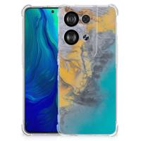 OPPO Reno8 Anti-Shock Hoesje Marble Blue Gold