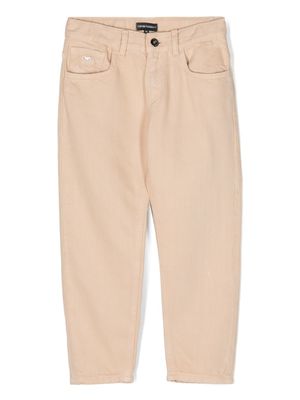 Emporio Armani Kids short chino en coton à plaque logo - Tons neutres