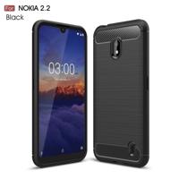Geborsteld textuur Carbon Fiber TPU Case voor Nokia 2.2 (zwart)