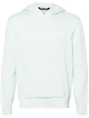 Palm Angels hoodie en maille à logo brodé - Vert
