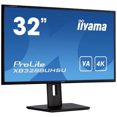 Iiyama ProLite XB3288UHSU-B5 LED-monitor Energielabel G (A - G) 80 cm (31.5 inch) 3840 x 2160 Pixel 16:9 4 ms HDMI, DisplayPort, Hoofdtelefoon (3.5 mm