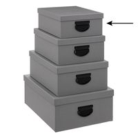 5Five Opbergdoos/box - donkergrijs - L28 x B22 x H11 cm - Stevig karton - Industrialbox   -