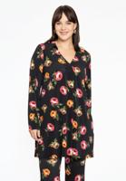 Yoek Shirt met plooi DAHLIA | Zwart | Maat 50/52