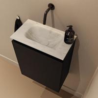 Toiletmeubel Mondiaz Ture Dlux | 40 cm | Meubelkleur Urban | Eden wastafel Opalo Midden | Zonder kraangat