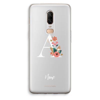 Pink Bouquet: OnePlus 6 Transparant Hoesje