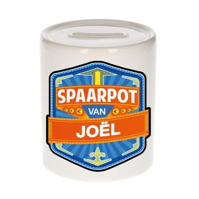 Kinder spaarpot met naam - Jo?l - keramiek - met dop - wit - Sparen - Spaargeld van Jo?l