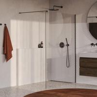 BRAUER Oblivion Inloopdouche - 140x200cm - glascoating - helder glas - geborsteld gunmetal PVD GS-OBI1H140200GM