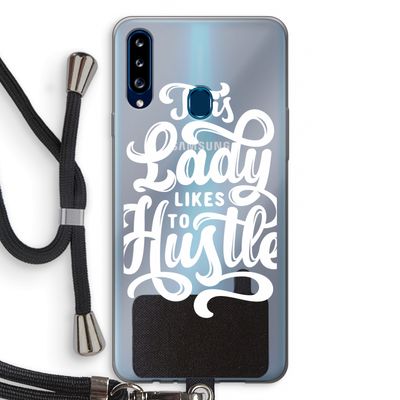 Hustle Lady: Samsung Galaxy A20s Transparant Hoesje met koord