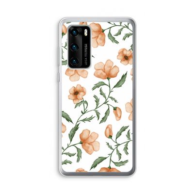 Peachy flowers: Huawei P40 Transparant Hoesje