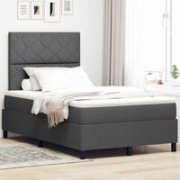 Boxspring bed met matras Donkergrijs 120 x 190 cm Stof