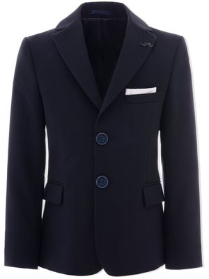 Moustache blazer en serge à coupe ajustée - Bleu