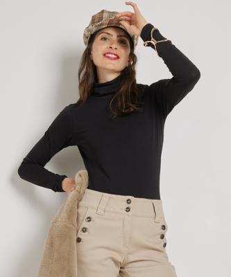 basic top lange mouw met col