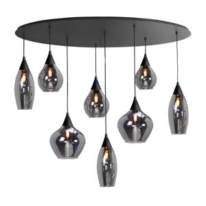 Highlight HanglampCambio zwart 8-lichts smoke glas - H5853.01