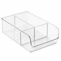 iDesign - Open Opbergbox met 3 Vakken, 17.8 x 27.9 x 8.9 cm, Kunststof