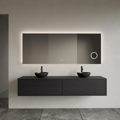 Onderkast Gliss Design Joa Black Veneer 180 CM 2 Laden Incl.Topplaat