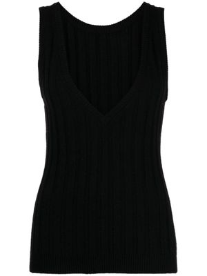 Cashmere In Love débardeur Mara à col v au dos - Noir