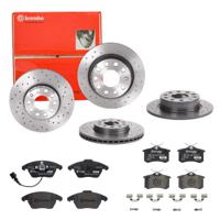 Remmenset, remschijf BREMBO, Remschijftype: Geperforeerd, Inbouwplaats: Achteras: , u.a. für Seat, VW, Audi, Skoda