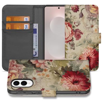 Hoesje voor Samsung Galaxy S25 Edge Bloemen | Portemonnee hoesje